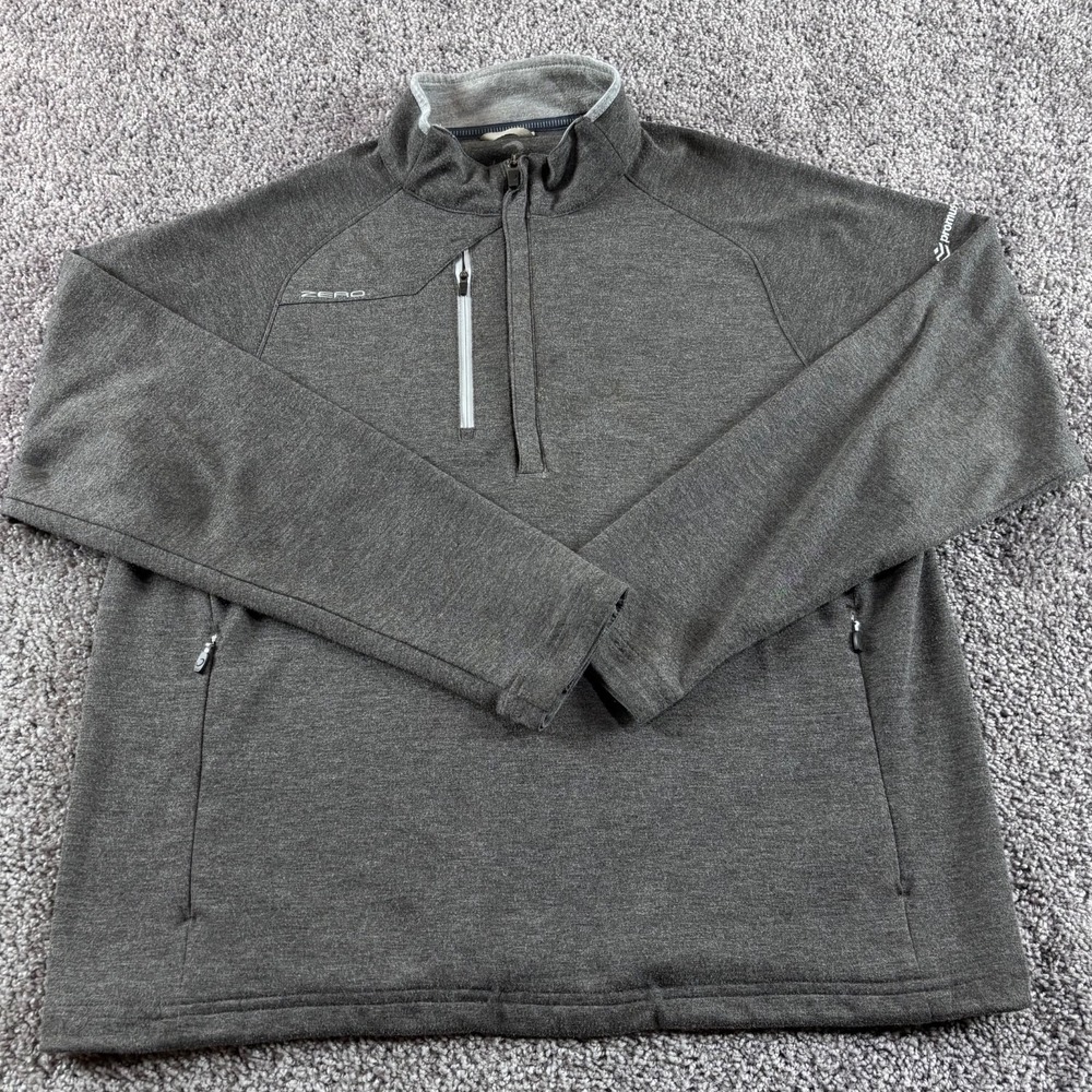 Zero Restriction Golf Jacket Mens L Gray 1/2 Zip Performance *Company Logo*